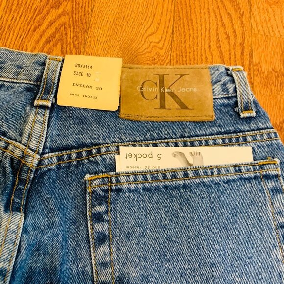 Calvin Klein vintage 90s Straight leg blue jeans easy fit size 10 NWT - Picture 12 of 16